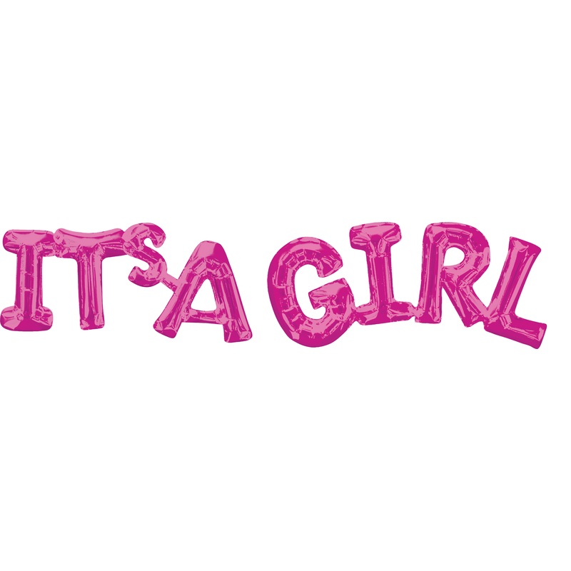 ITS A GIRL foil balloons in pink