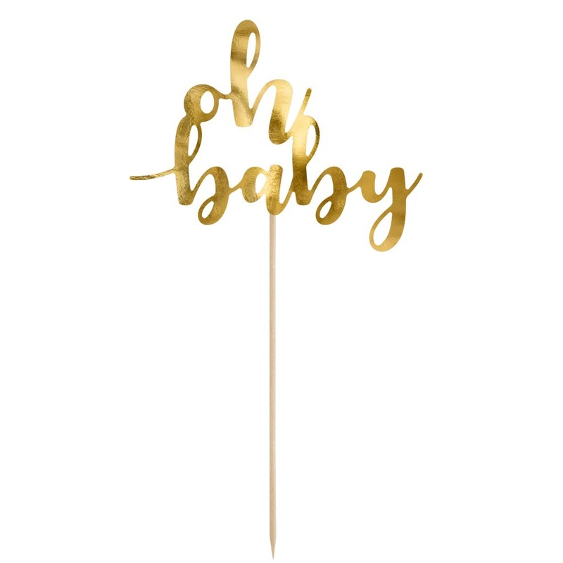 Oh baby cake topper gold 25cm