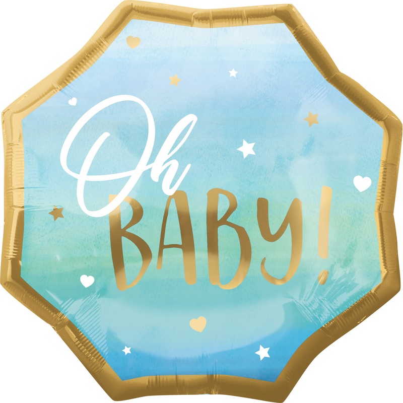 Oh baby foil balloon blue 55cm