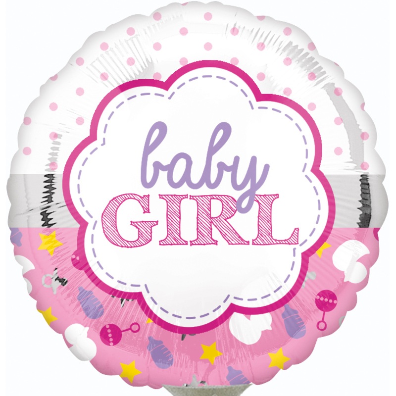 Polka dot balloon baby girl