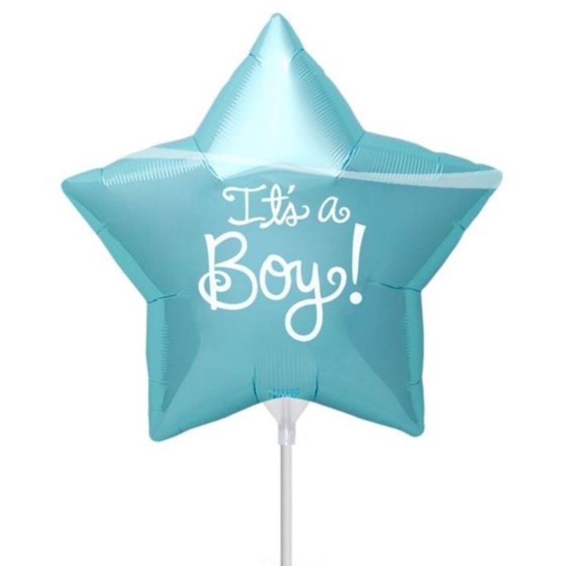 Star stick balloon Its a Girl Party blue