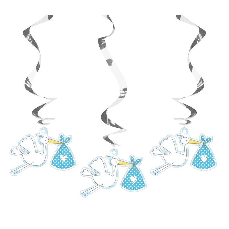 Sweet babyboy stork decoration hanger 110cm