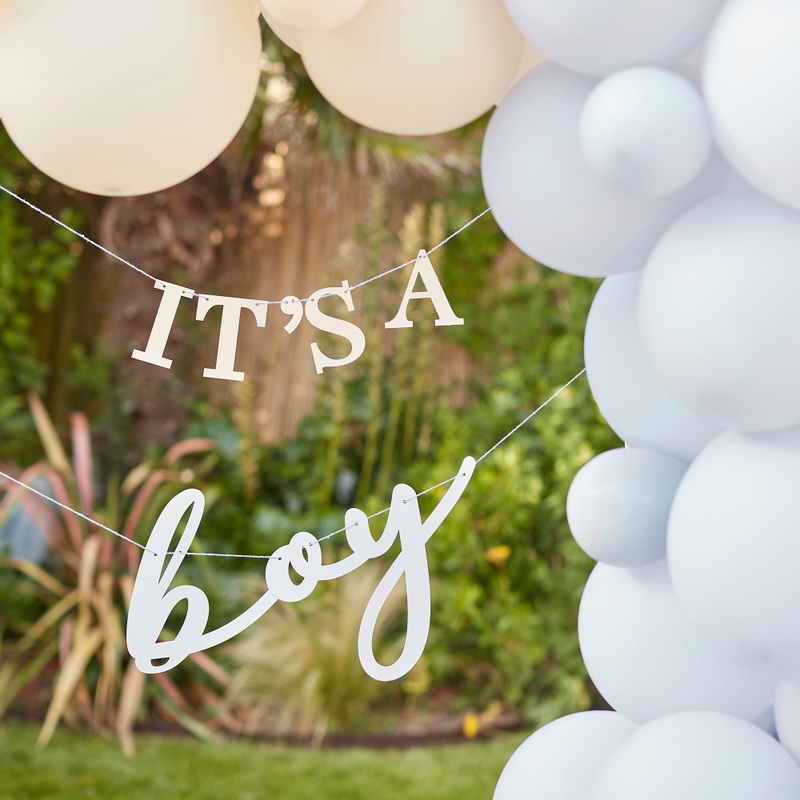 Sweet little boy baby shower garland