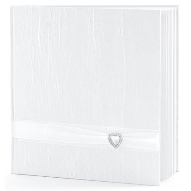 White guest book Diamond Heart 20.5cm
