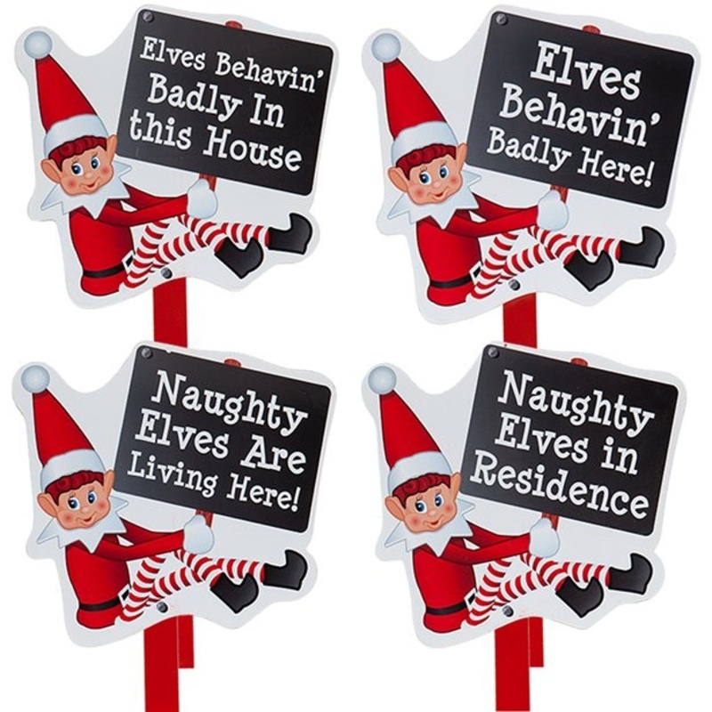 1 garden sign cheeky elf 56cm