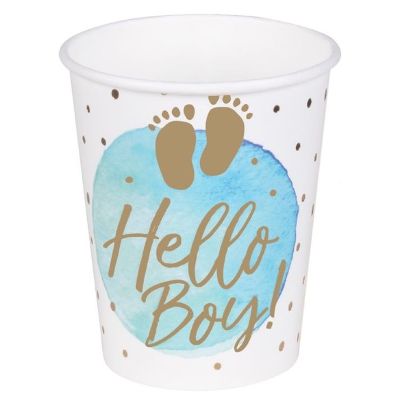 10 Cute Little Boy paper cups 210ml