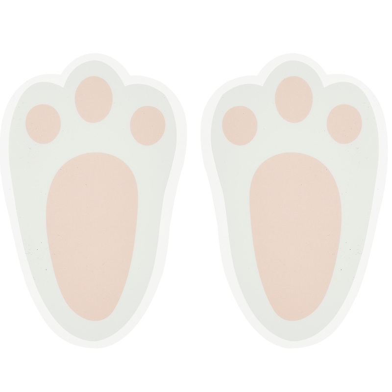 10 rabbit footprints stickers Happy Easter