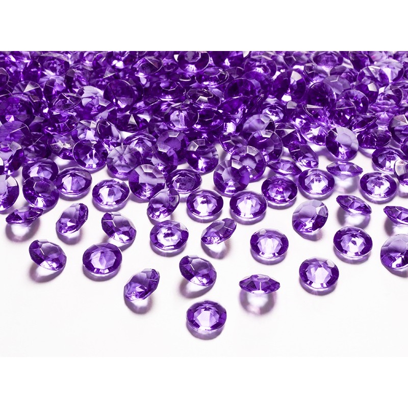 100 scattered diamonds violet 1.2cm
