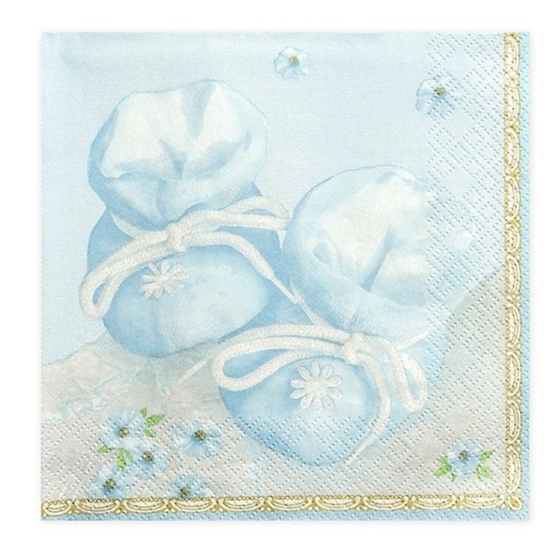 20 napkins baby shoes 33 x 33cm