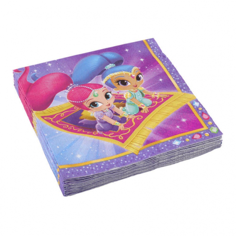 20 Shimmer & Shine napkins Genie in a bottle