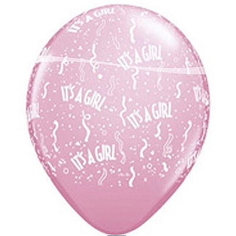50 baby shower Its A Girl balloons 28cm