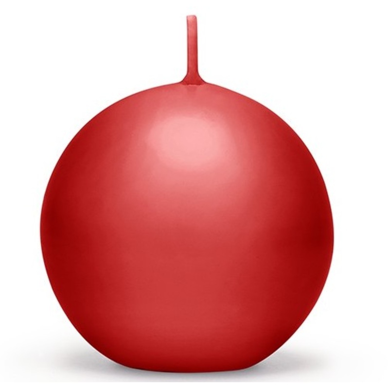 6 ball candles Torino red 8cm