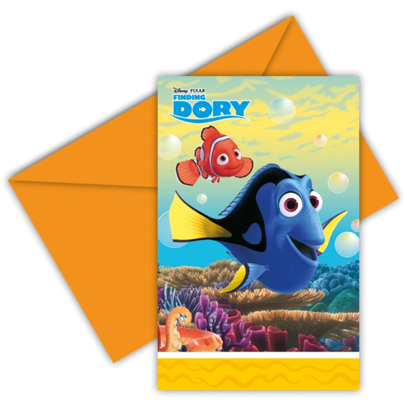 6 Dory Finds Fishy Friends Invitation Cards