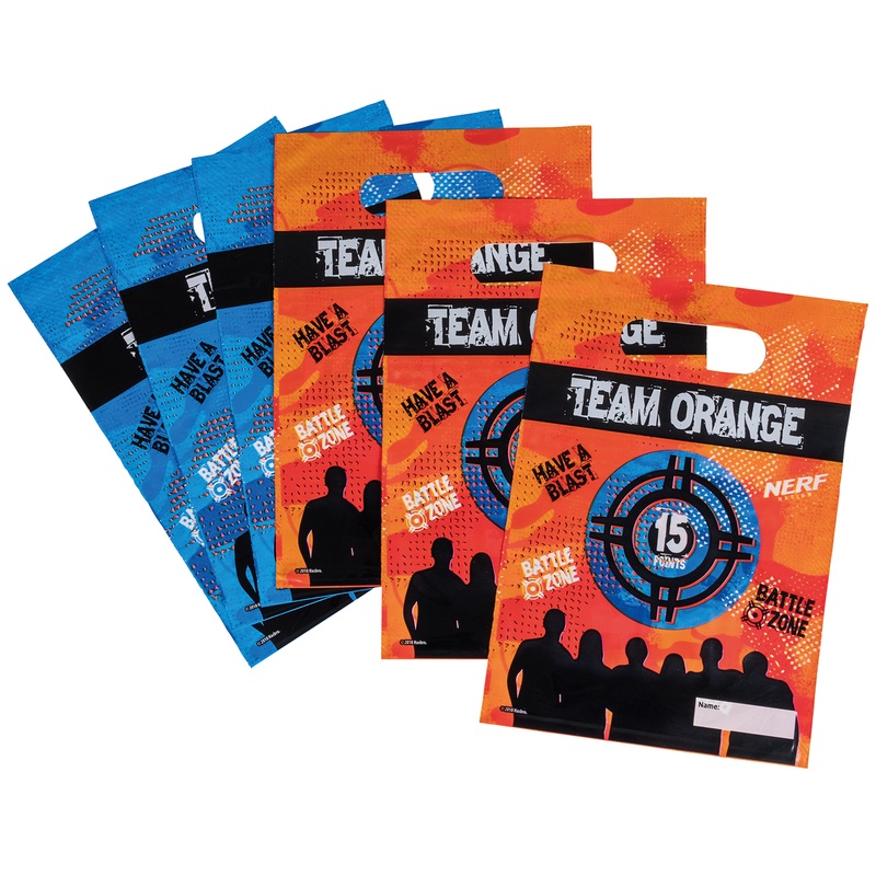 6 Nerf Battle Zone gift bags 17 x 23cm