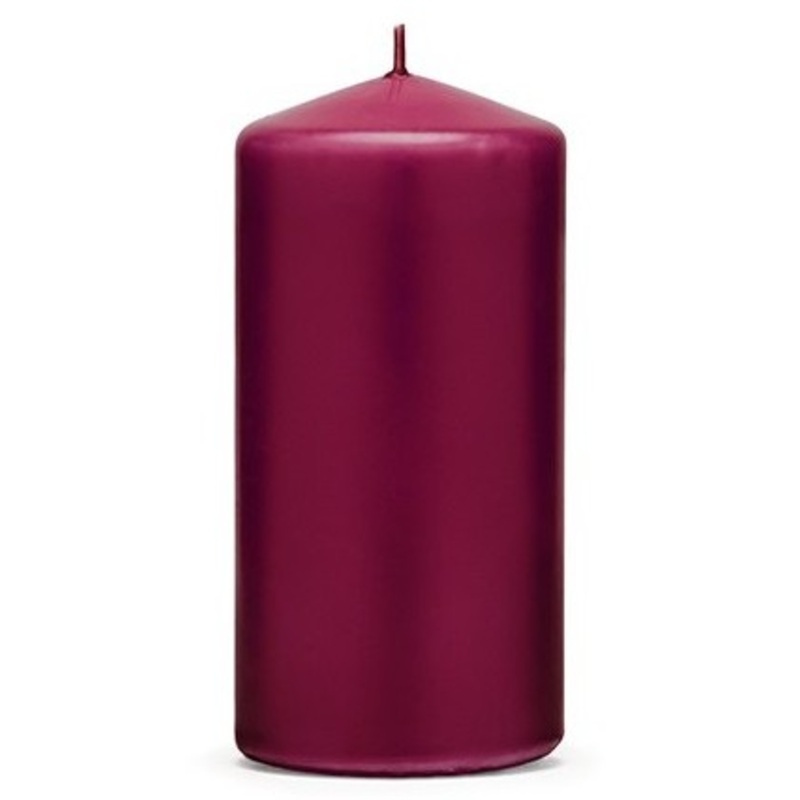 6 pillar candles Rio wine red 12cm