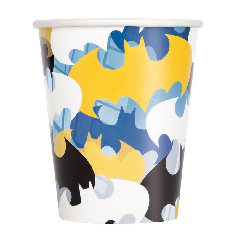 8 Batman Party paper cups 250ml