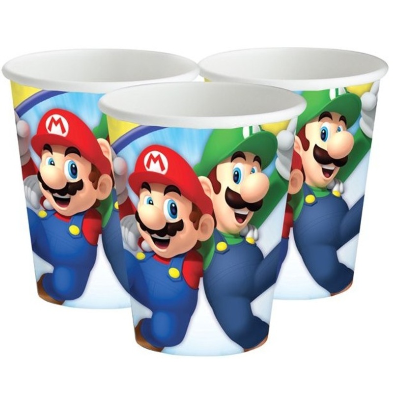 8 Super Mario World paper cups 266ml