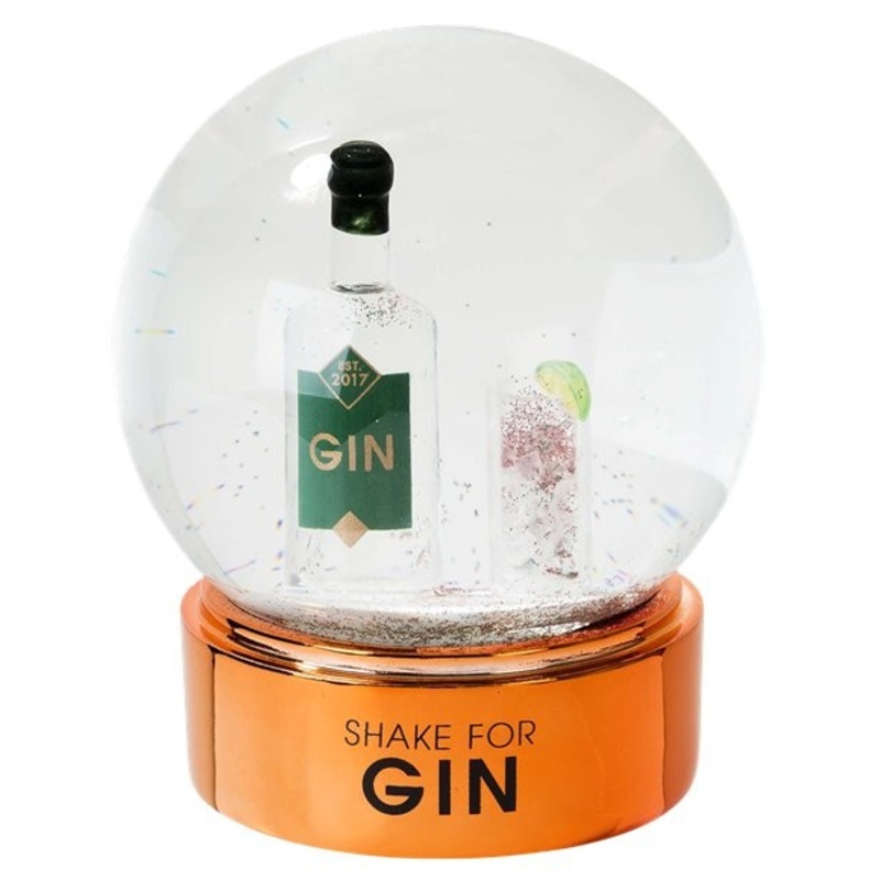 Glass snow globe Shake for Gin 12cm