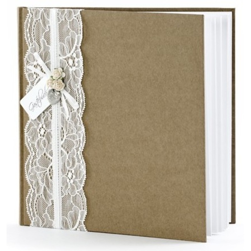 Guest book with lace 20.5cm