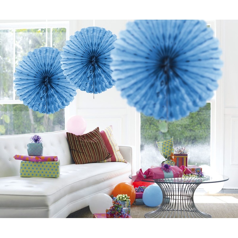 Honeycomb fan, light blue 45cm