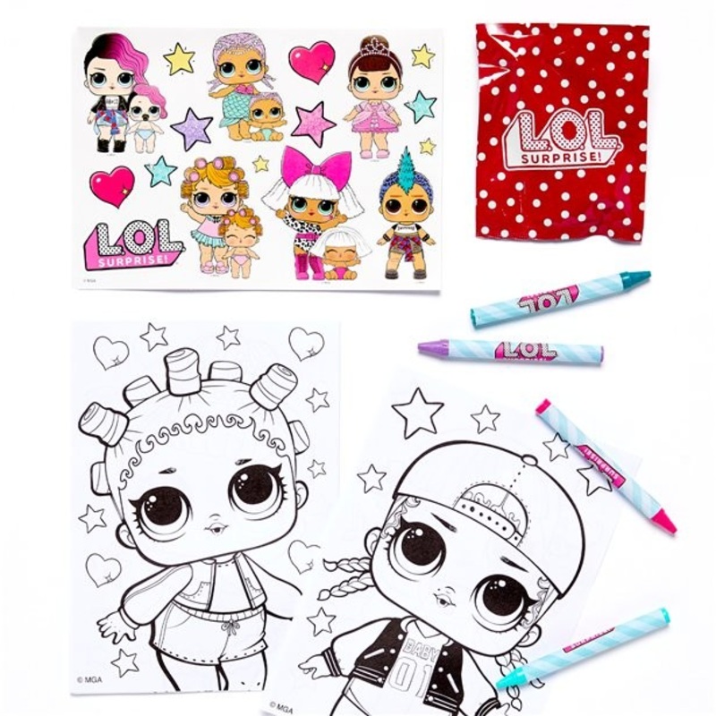 LOL Set of coloring book with stickers and pens
