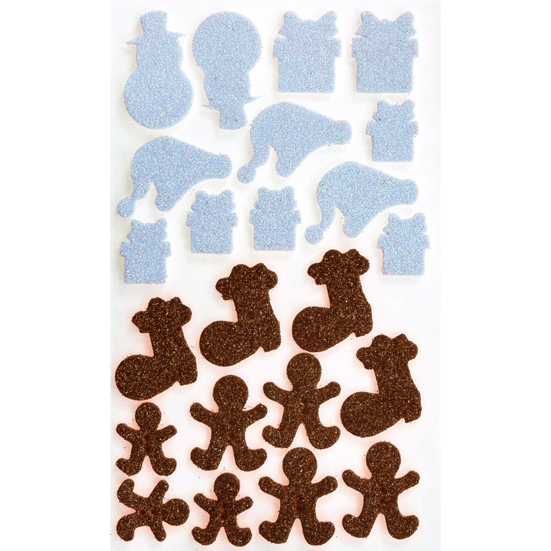 Moosgummi Glittersticker Weihnachten 38 Stck