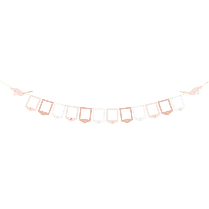 Photo garland stork in pink 15x300cm