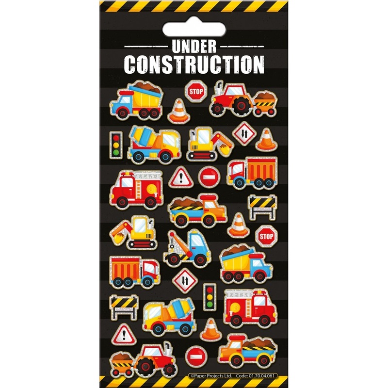 Removable construction vehicles stickers