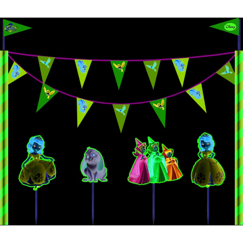 Sofia the first cake decoration set 5 pieces