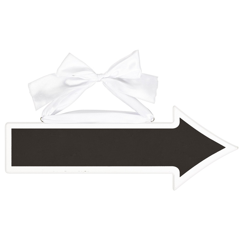 White arrow optics board sign
