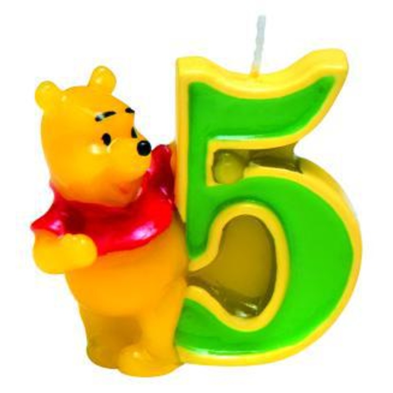 Winnie the Pooh Happy Birthday candle 5th birthday