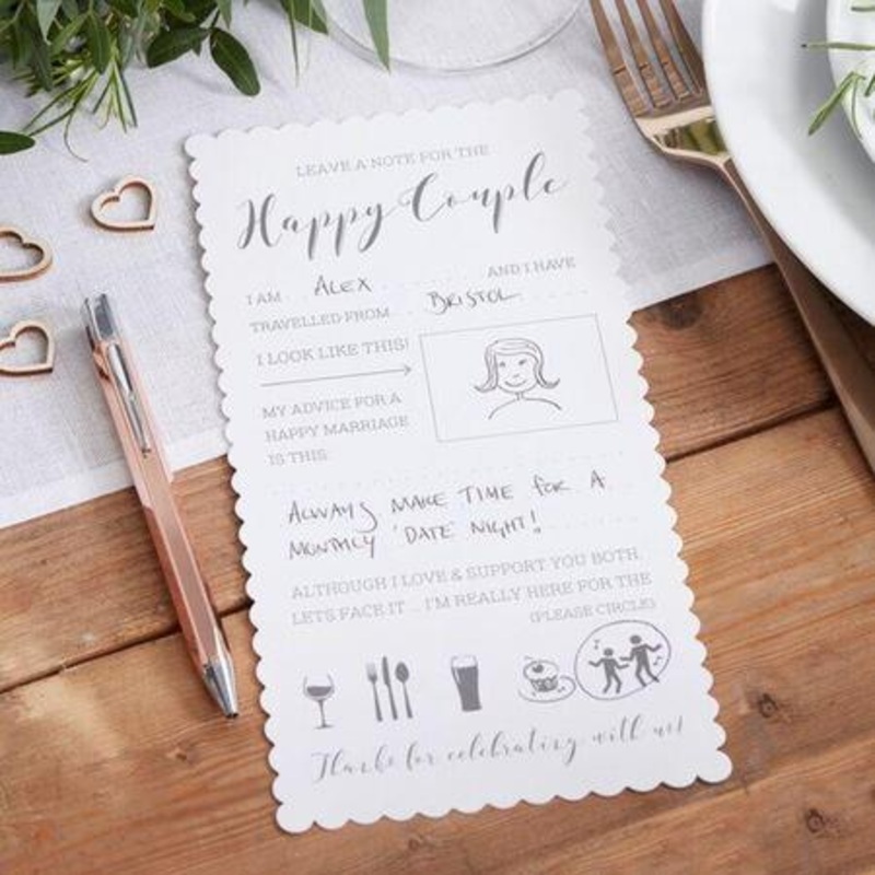 10 fairy tale wedding advice cards 11 x 22cm