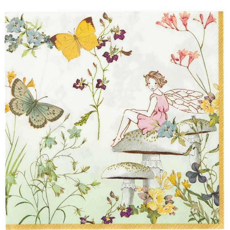 20 fairy garden napkins 33cm