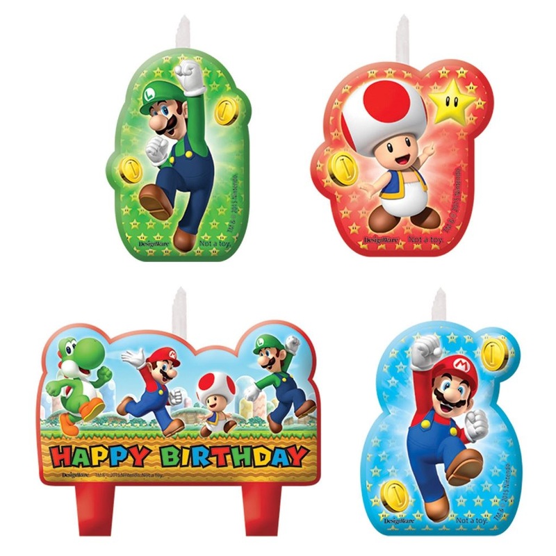 4 Super Mario World cake candles