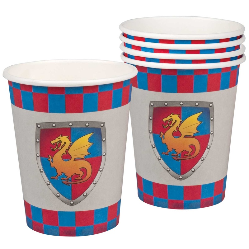 6 knightly paper cups 25 cl