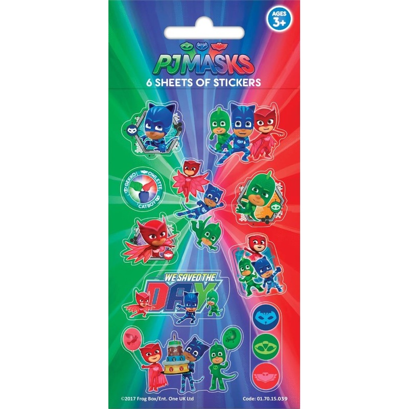 6 sticker sheets PJ Masks