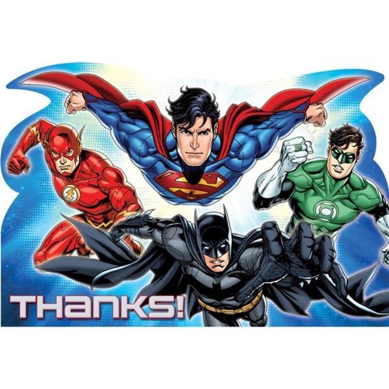 6 superhero thank you cards