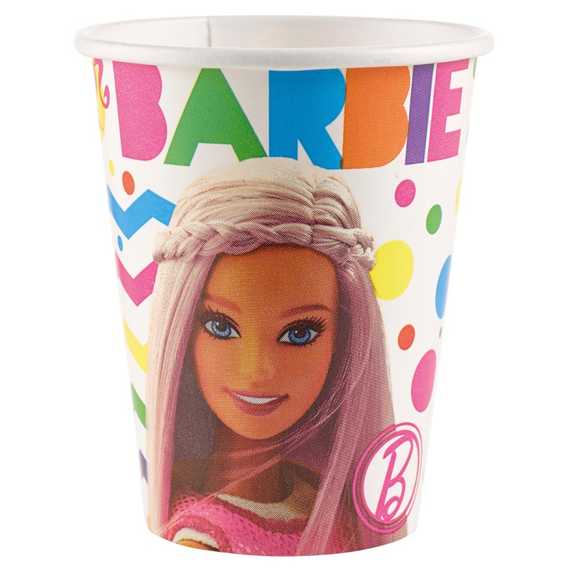 8 Barbie Fashionista Paper Cups 266ml