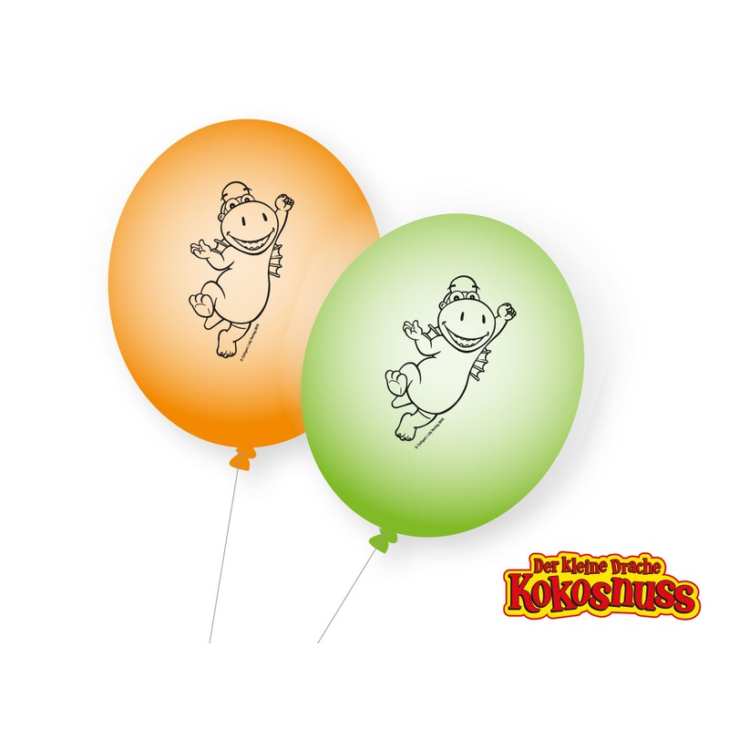 8 little dragon coconut balloons