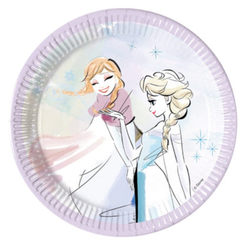 8 Sparkled Frozen paper plates 20cm