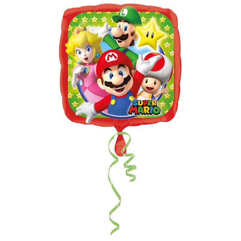 Foil balloon Super Mario Family square