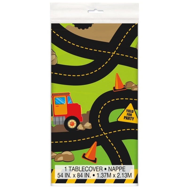 Fun Ahead construction site tablecloth 137 x 213cm