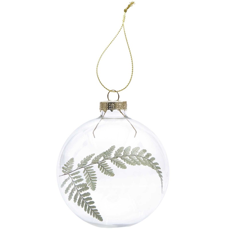 Glass ball with fern 8cm