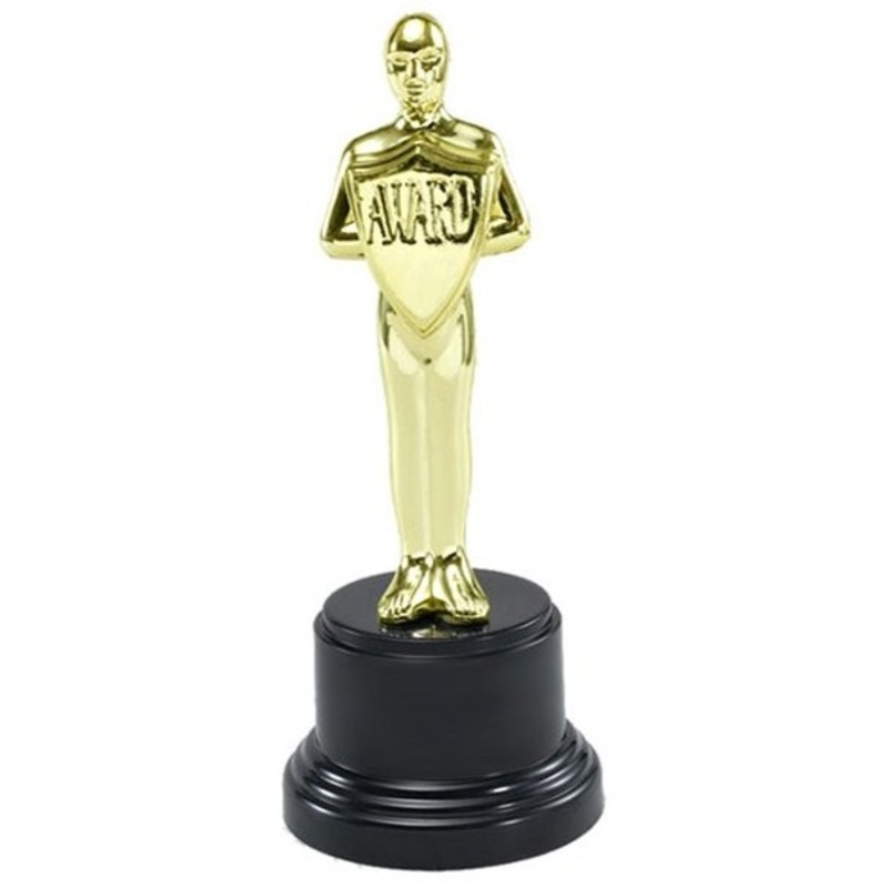 Golden award trophy 23cm