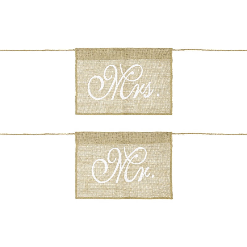 Mr & Mrs Jute Sign 30 x 21.5cm