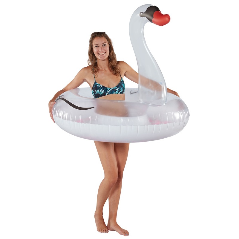 XXL Swan swim ring with feathers