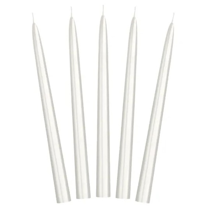 10 candles Firenze white metallic 24cm
