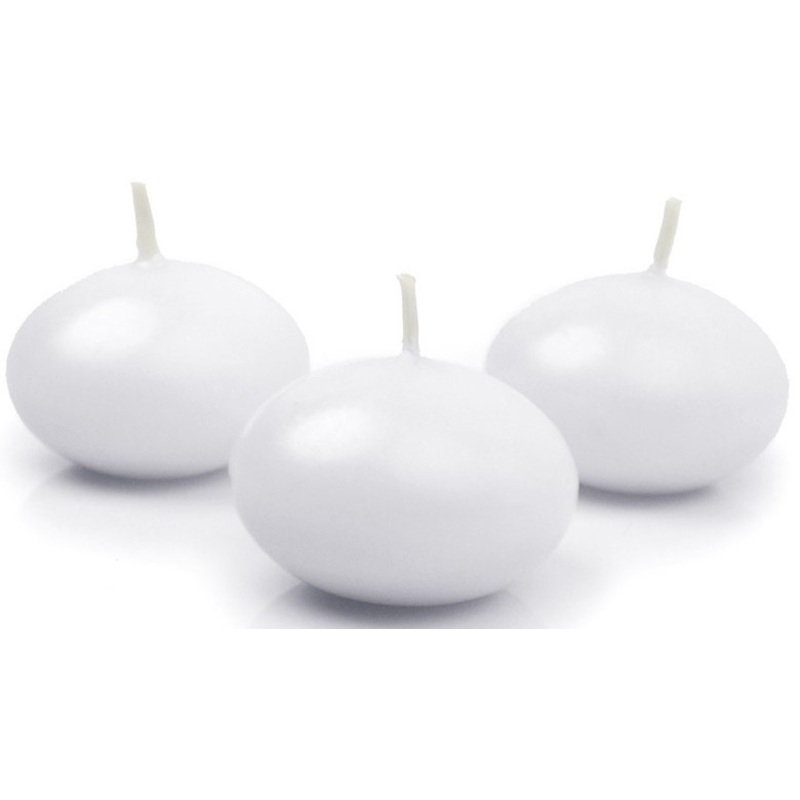 10 floating candles Siena white 5cm