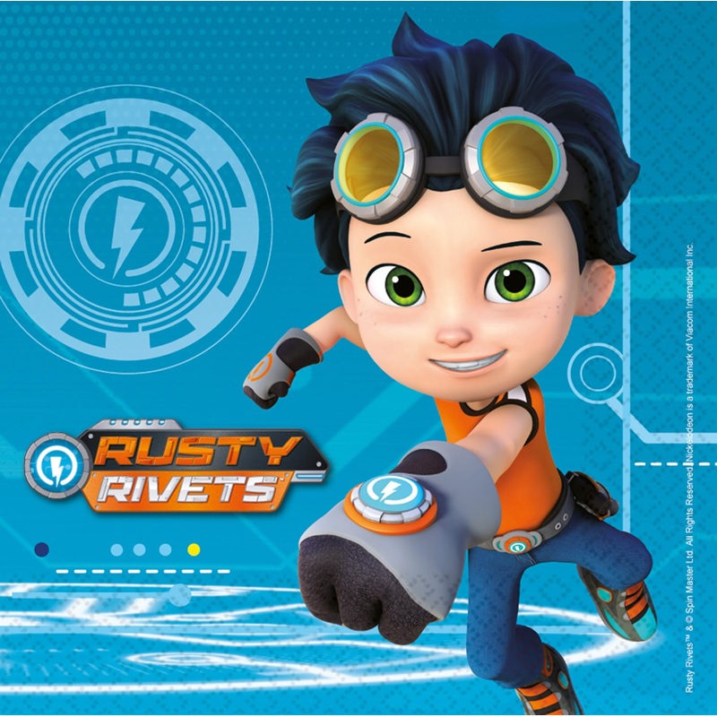 16 Rusty Rivets napkins 33 x 33cm
