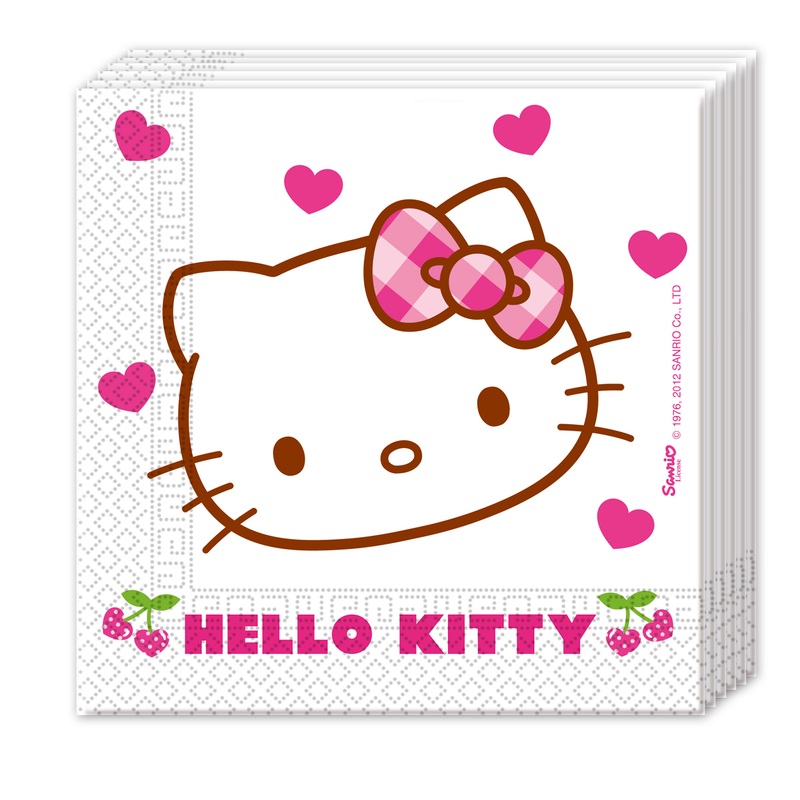 20 Hello Kitty Sweet Cherry napkins 33cm